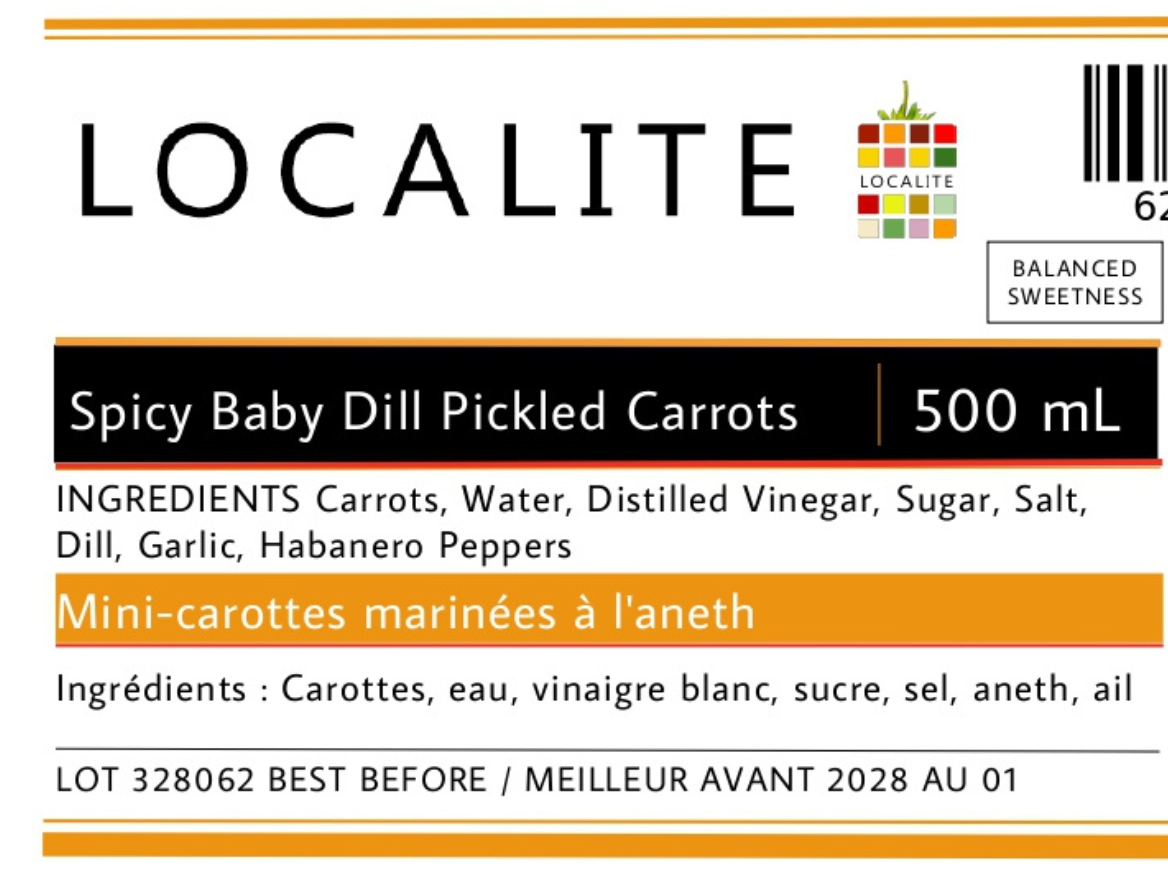 Baby Spicy Dill Pickled Carrots 12 x 500ml