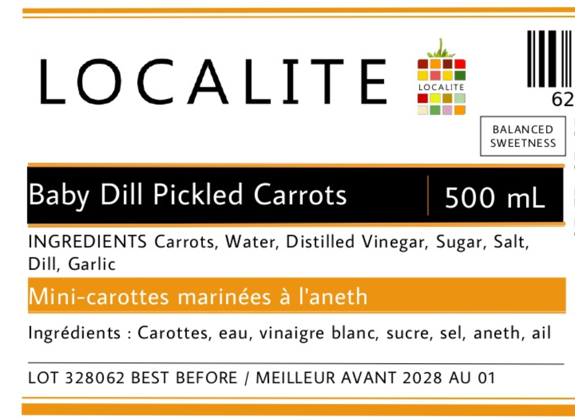 Baby Dill Pickled Carrots 12 x 500ml