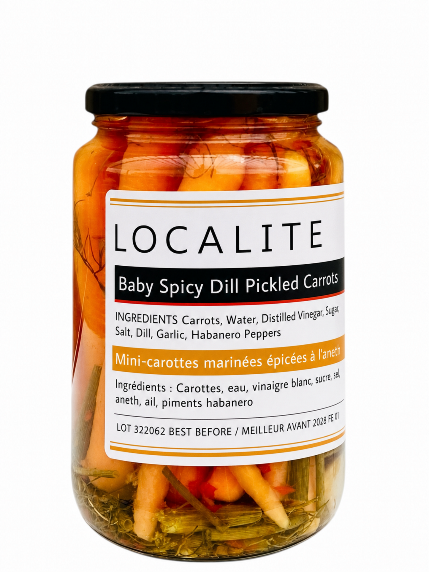 Baby Spicy Dill Pickled Carrots 1 x 750ml