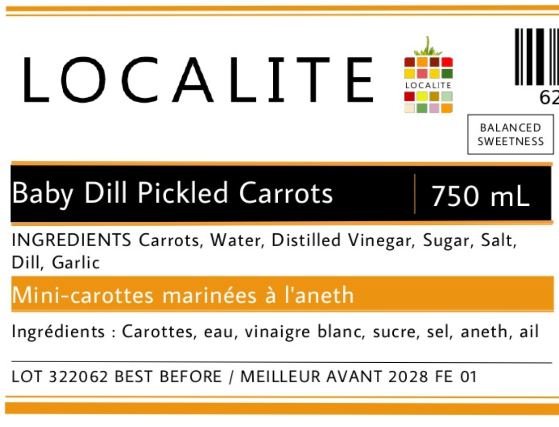 Baby Dill Pickled Carrots 12 x 750ml