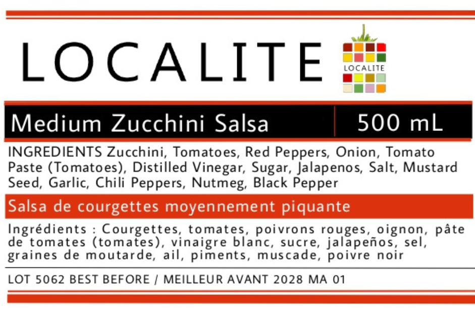 Medium Zucchini Salsa 1 x 500ml