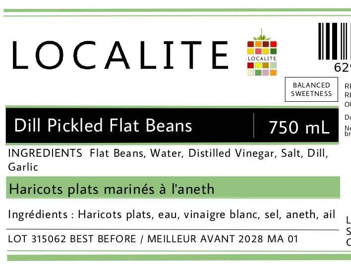 Dill Pickled Flat Beans 12 x 750ml