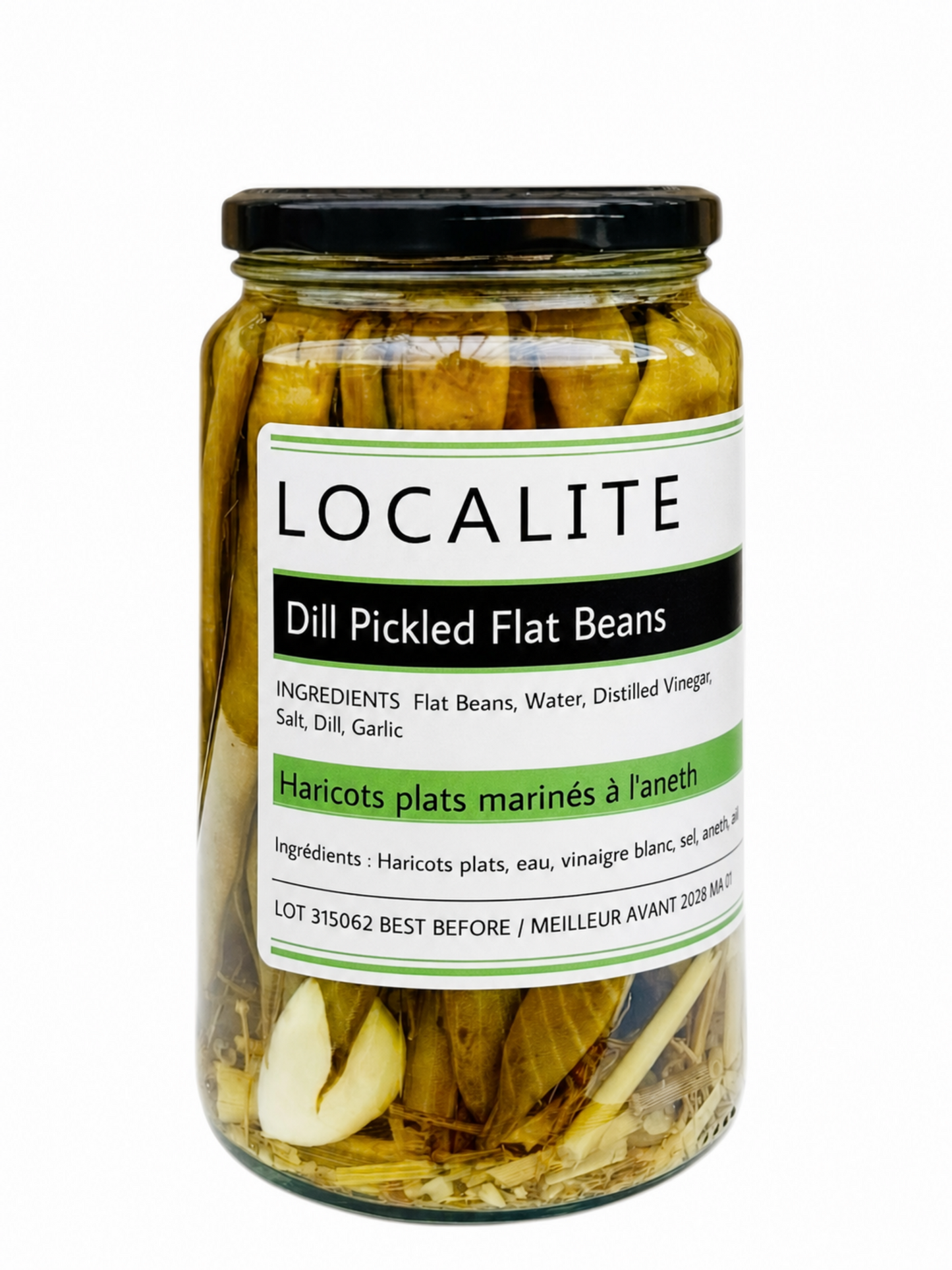 Spicy Dill Pickled Flat Beans 1 x 750ml