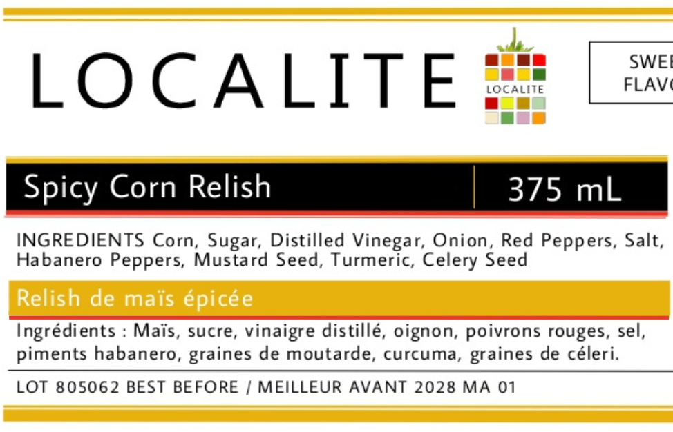 Spicy Corn Relish 1 x 375ml