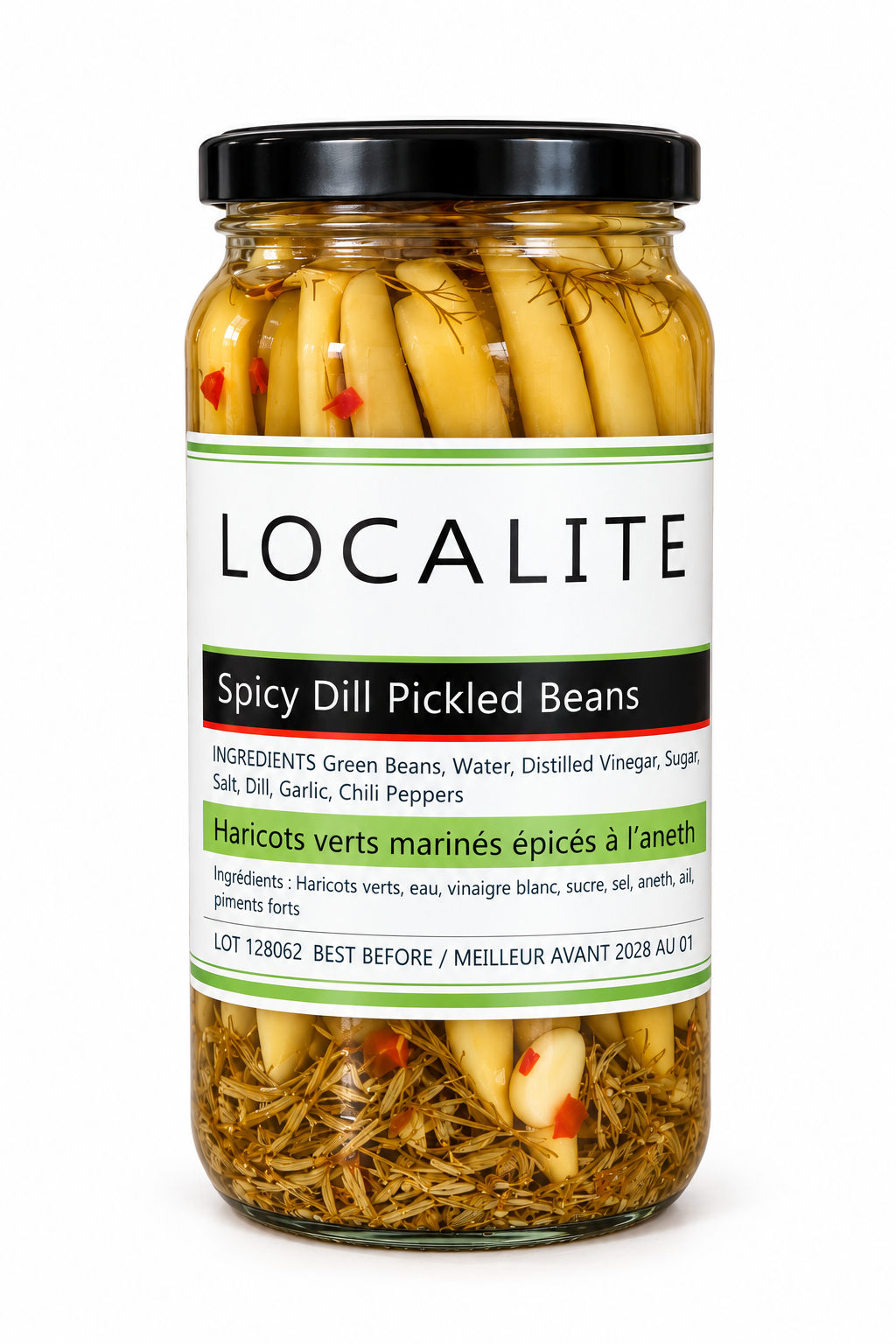 Spicy Dill Pickled Beans 12 x 500 ml