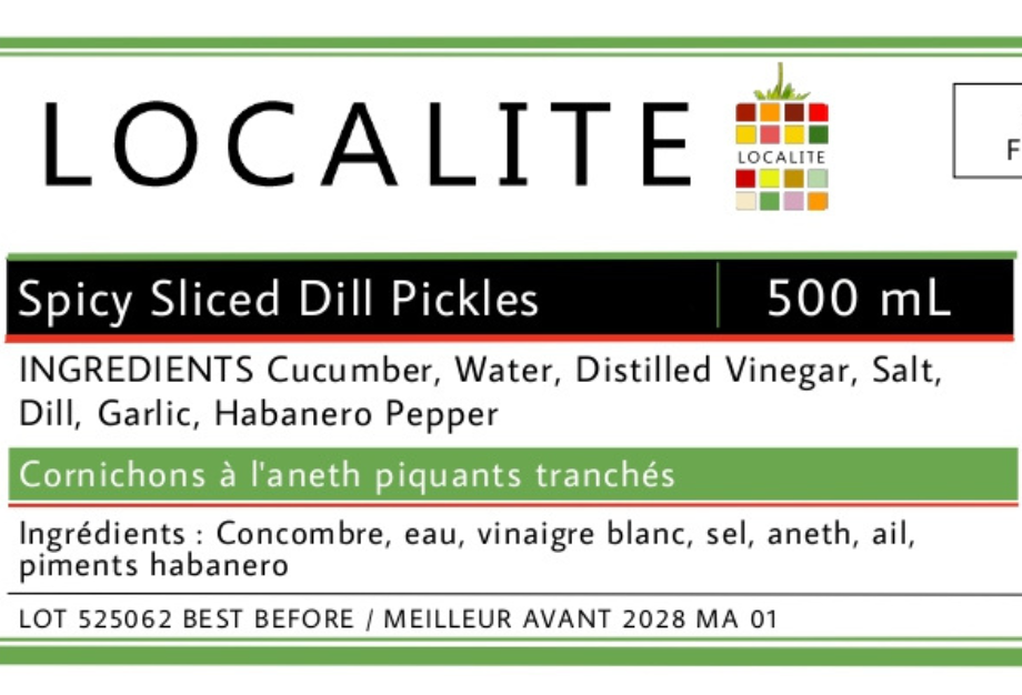 Spicy Sliced Dill Pickles 1 x 500ml