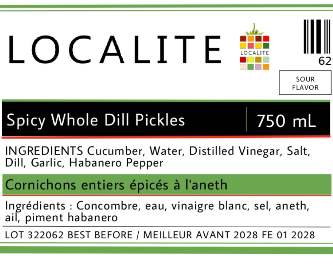 Spicy Whole Dill Pickles 1 x 750ml