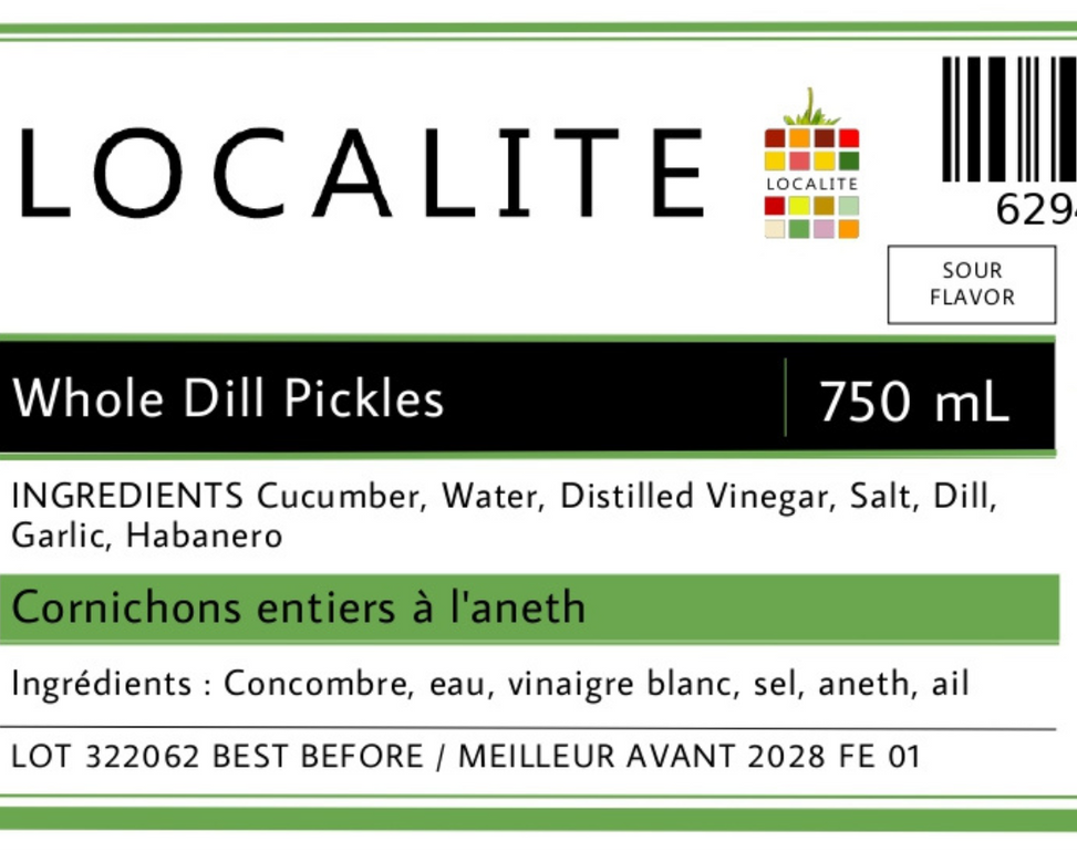 Whole Dill Pickles 1 x 750ml