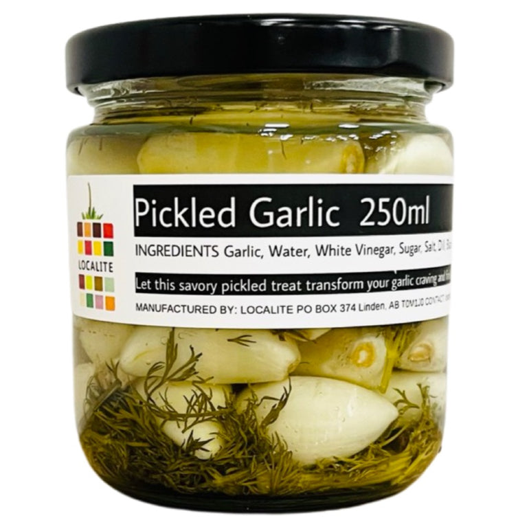 Pickled Garlic with Black Pepper and Fresh Dill